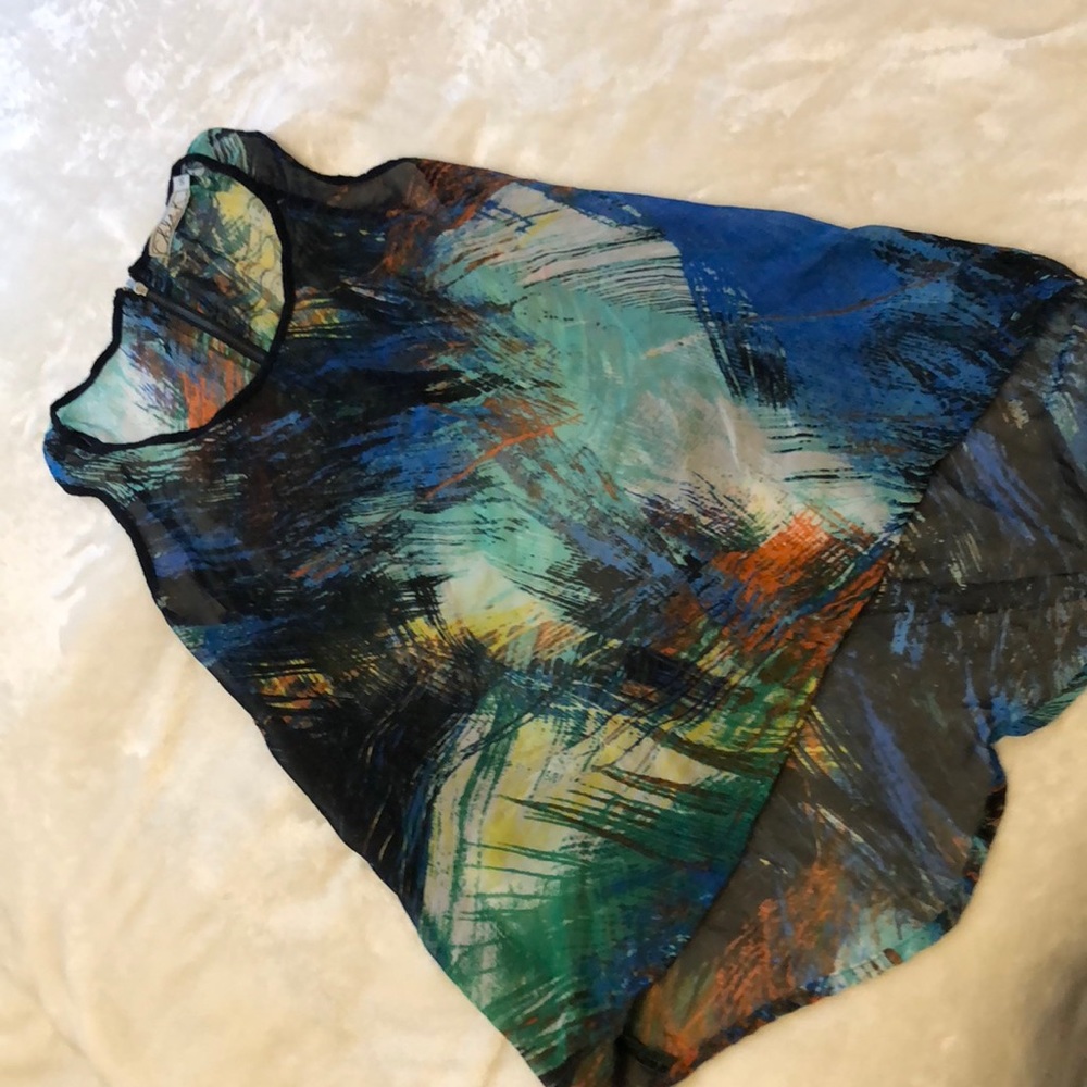 Sheer, high low tank top